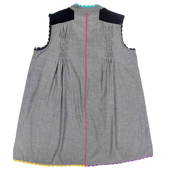 Anthropologie Gray Dress with Pink and Yellow Accents - Picture 12 of 12